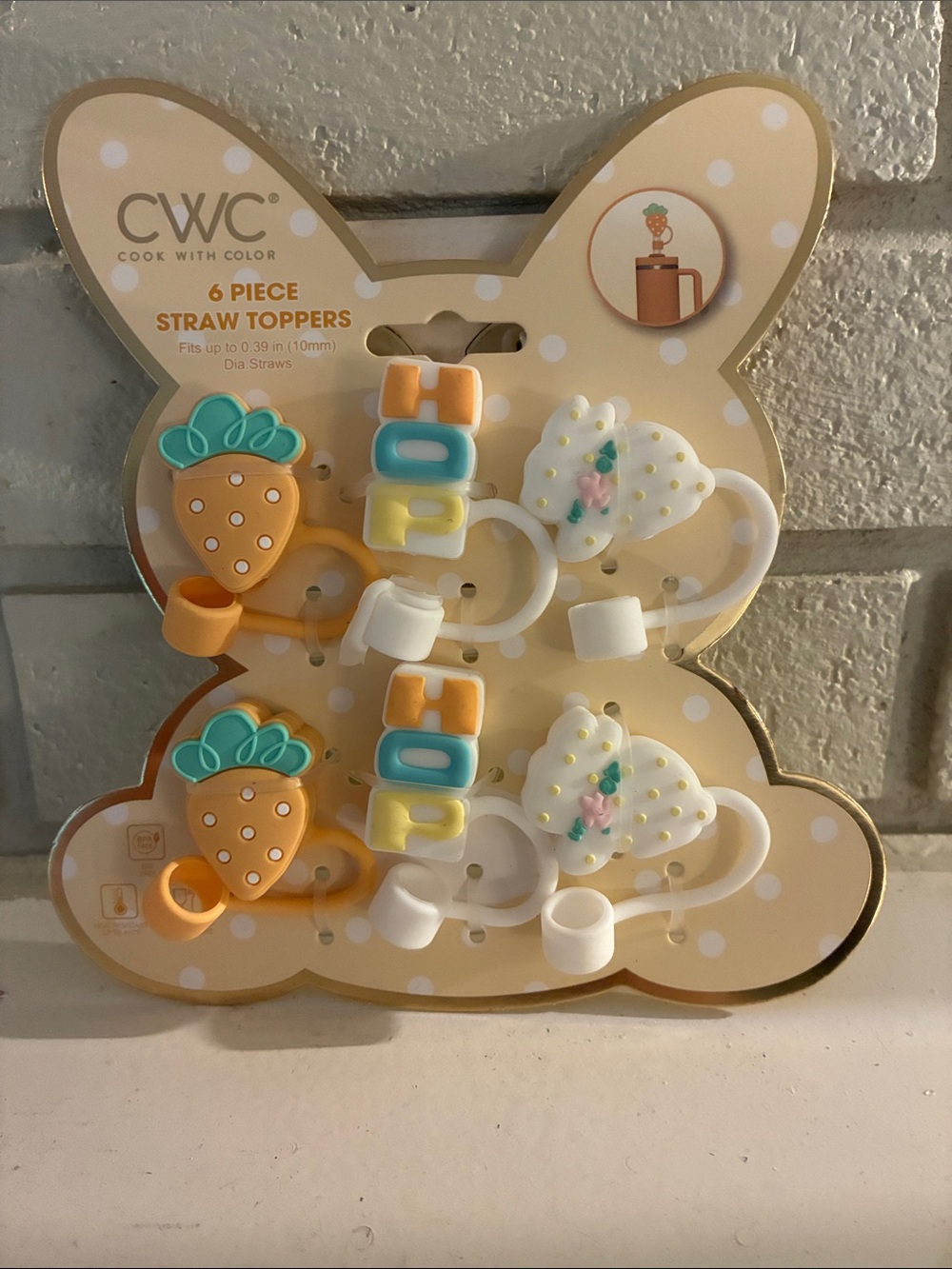 CWC Cook With Color 6-Piece Straw Toppers